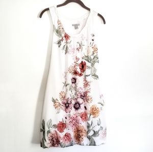 H&M White Floral Print Dress with Bubble Skirt